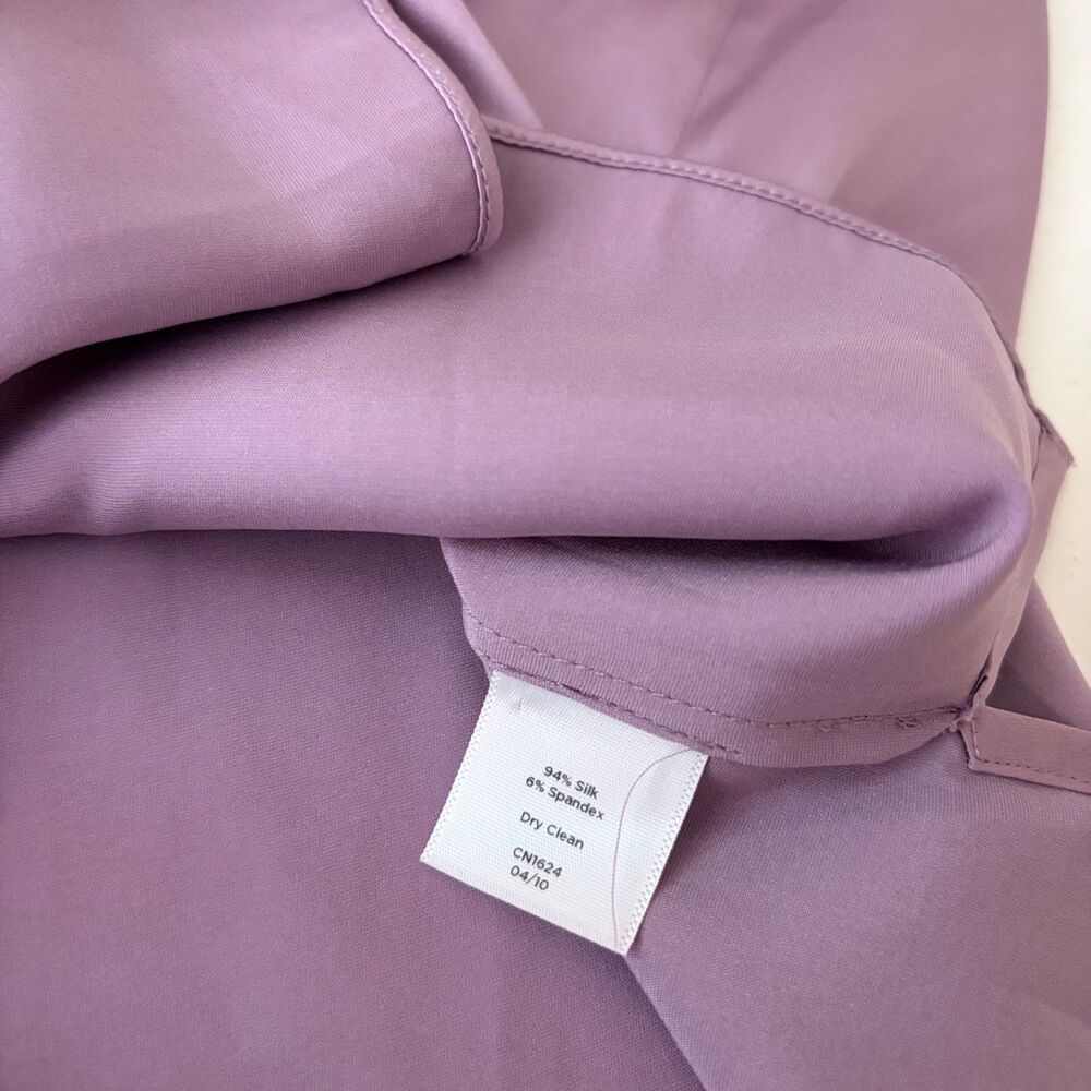 Talbots Tank Top Women's 16 Purple Sleeveless Stretch Silk Blend Ruffle Front - Picture 7 of 8